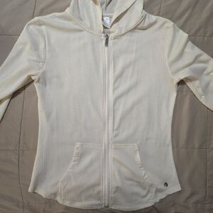 Cream Hooded Zip-Up Jacket